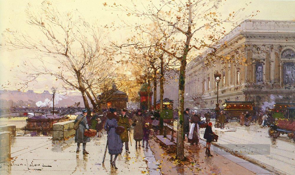 LES QUAIS DE PARIS Pariser gouache Impressionismus Eugene Galien Laloue Ölgemälde